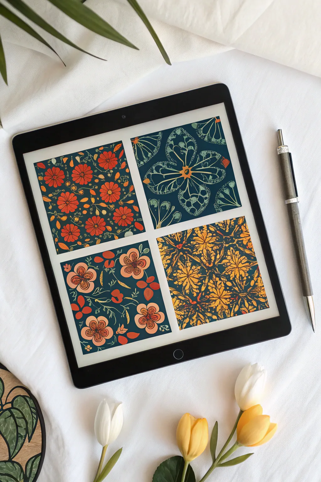 Explore bold colorways with these seamless floral pattern ideas for Procreate.