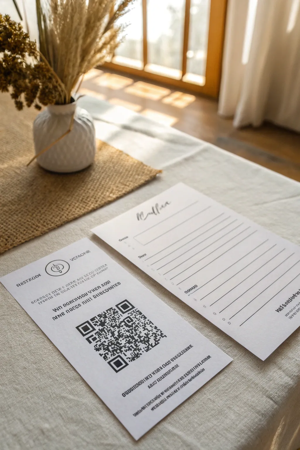 Scan the big QR code to join the raffle in seconds, clean minimalist flyer inspiration.