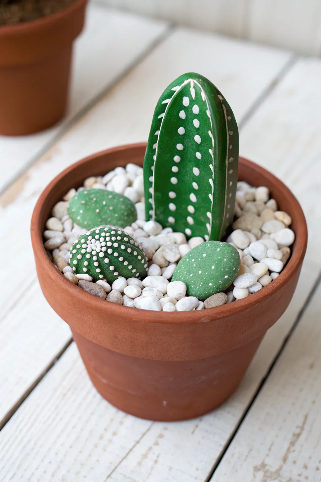 Create an everlasting garden with these adorable DIY painted rock cacti.