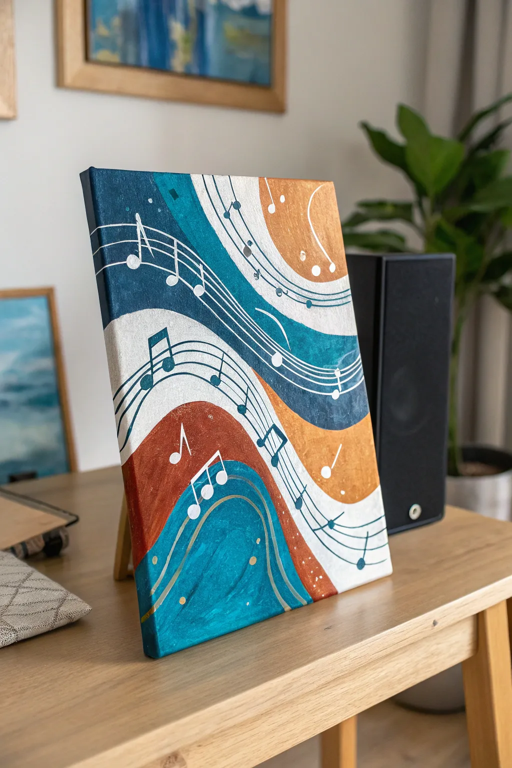 Let the beat guide your brush: bold rhythmic lines for a calming, cathartic self care session