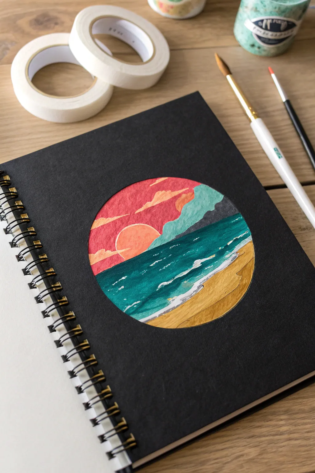 Satisfying tape peels reveal crisp edges on black paper. Explore bold circle art ideas!