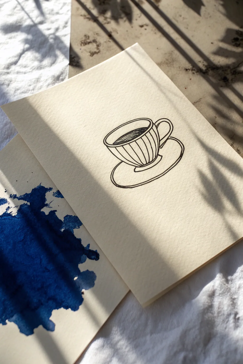 Turn a simple line sketch into magic by letting a bold spill become the only shadow.