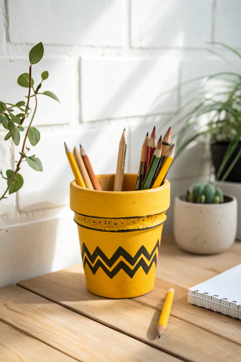 This hand-painted crayon box pot is the sweetest DIY gift for your favorite teacher.