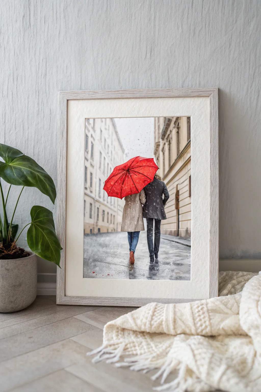 Capture romance with this cozy red umbrella painting idea. A perfect Valentine's DIY! ❤️