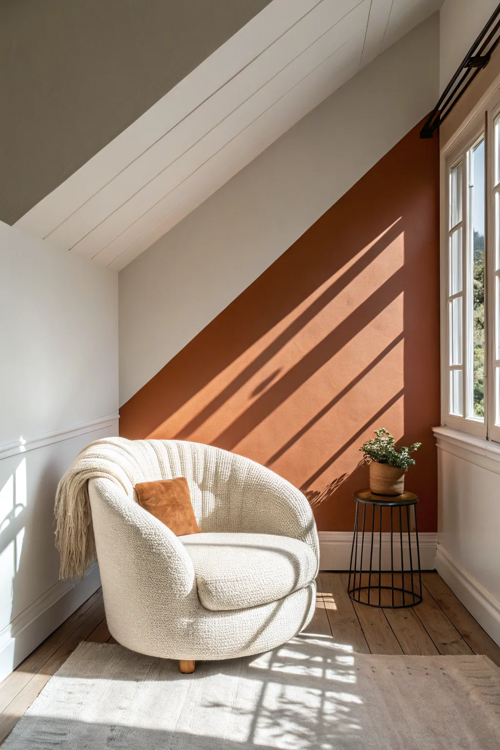 Define your space without walls using this cozy color-blocking technique.