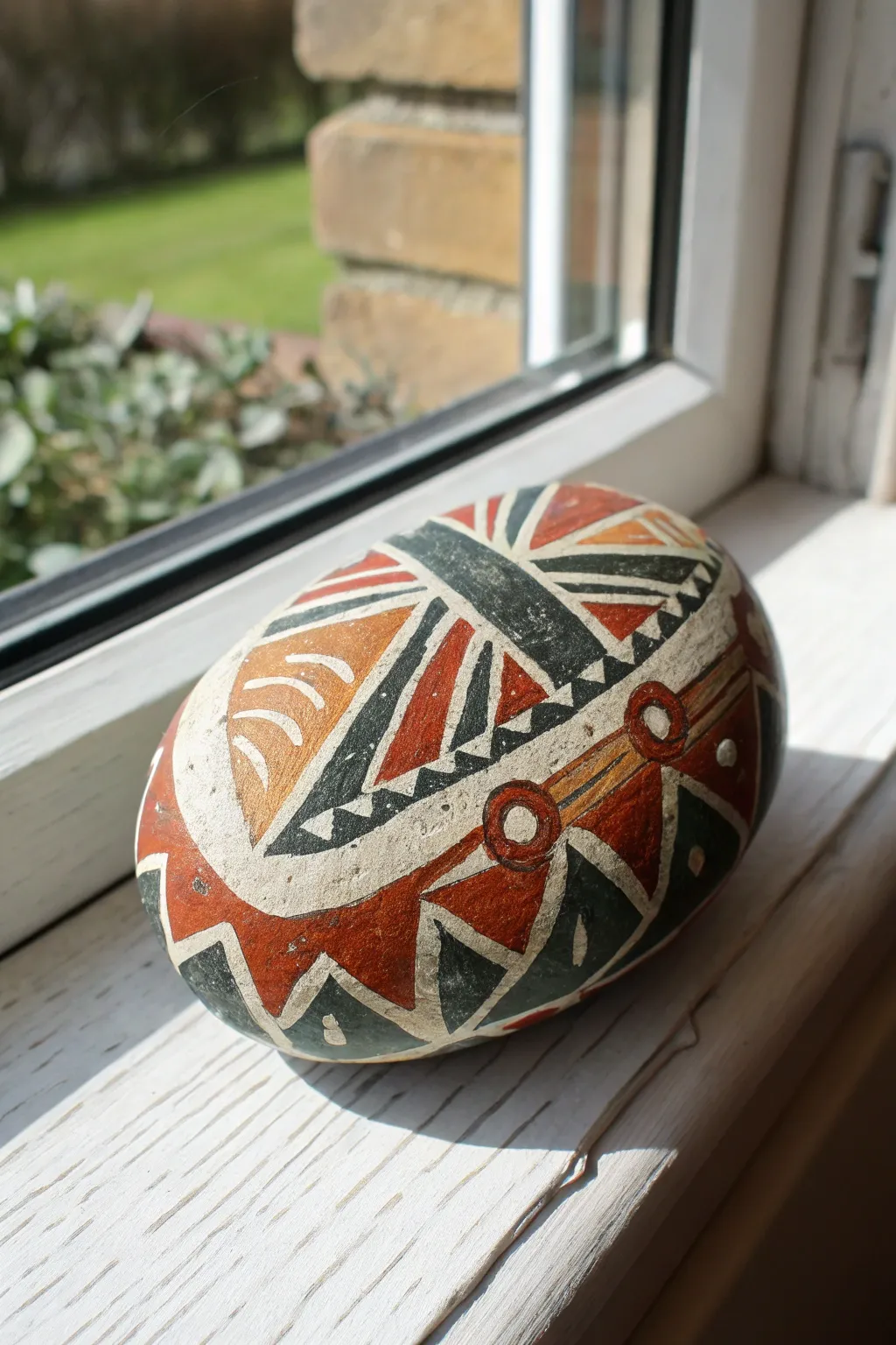 Bold brushstroke abstract rock with tactile layers and minimalist boho contrast