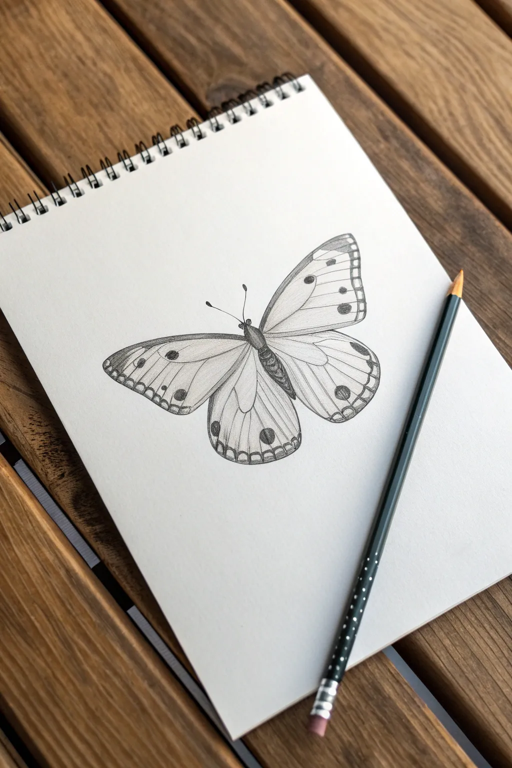 Beginner-friendly butterfly wings in graphite: clean symmetry, simple sections, soft shading