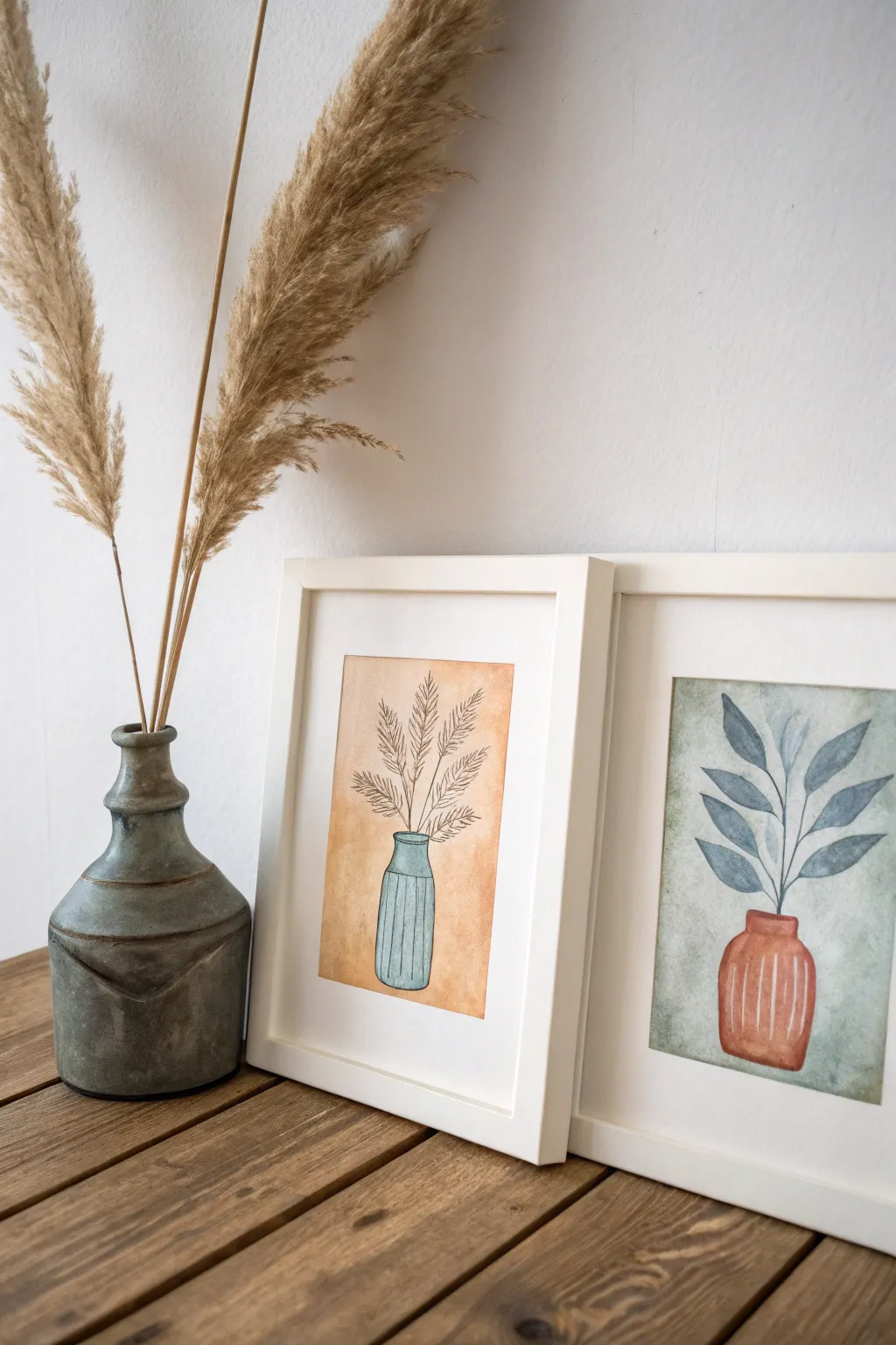 Warm vs cool diptych: same motif in two palettes, side by side for easy color study.