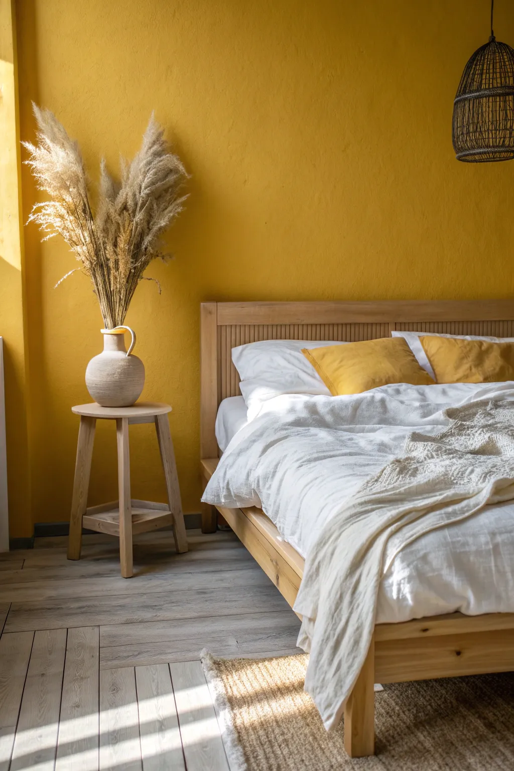 Warm up your sanctuary with these cozy, golden mustard bedroom vibes.