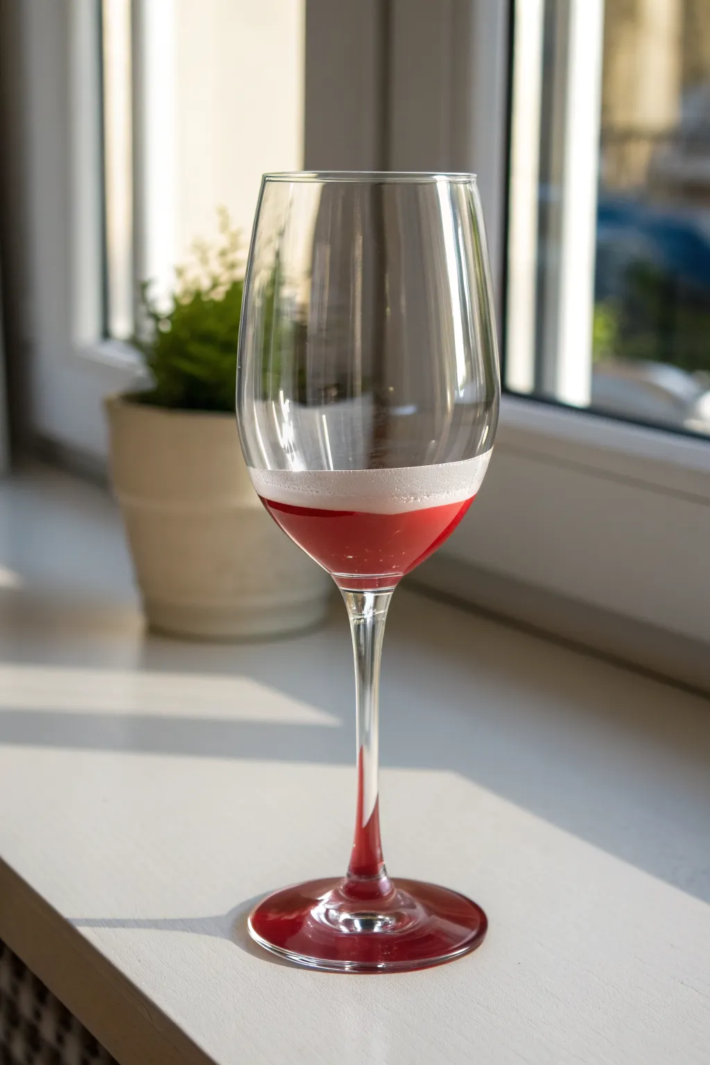 Beginner-friendly dipped color block wine glass base with glossy paint and clean modern contrast