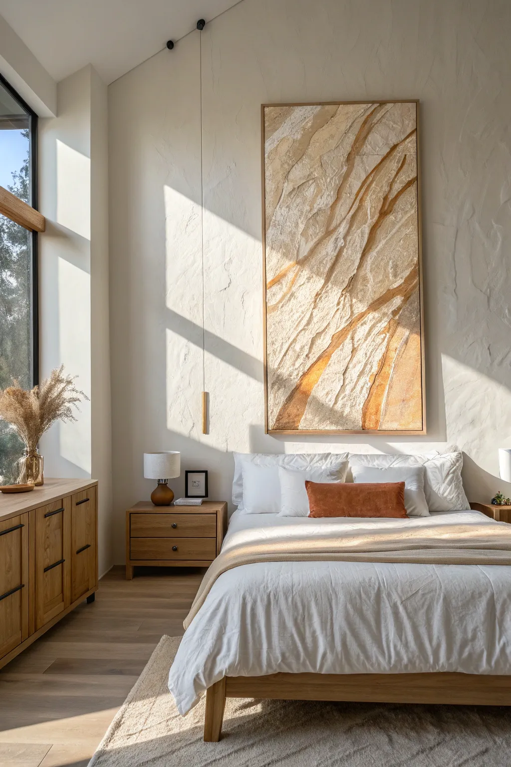 Thick palette-knife ridges and sweeping movement that make a big canvas feel richly dimensional