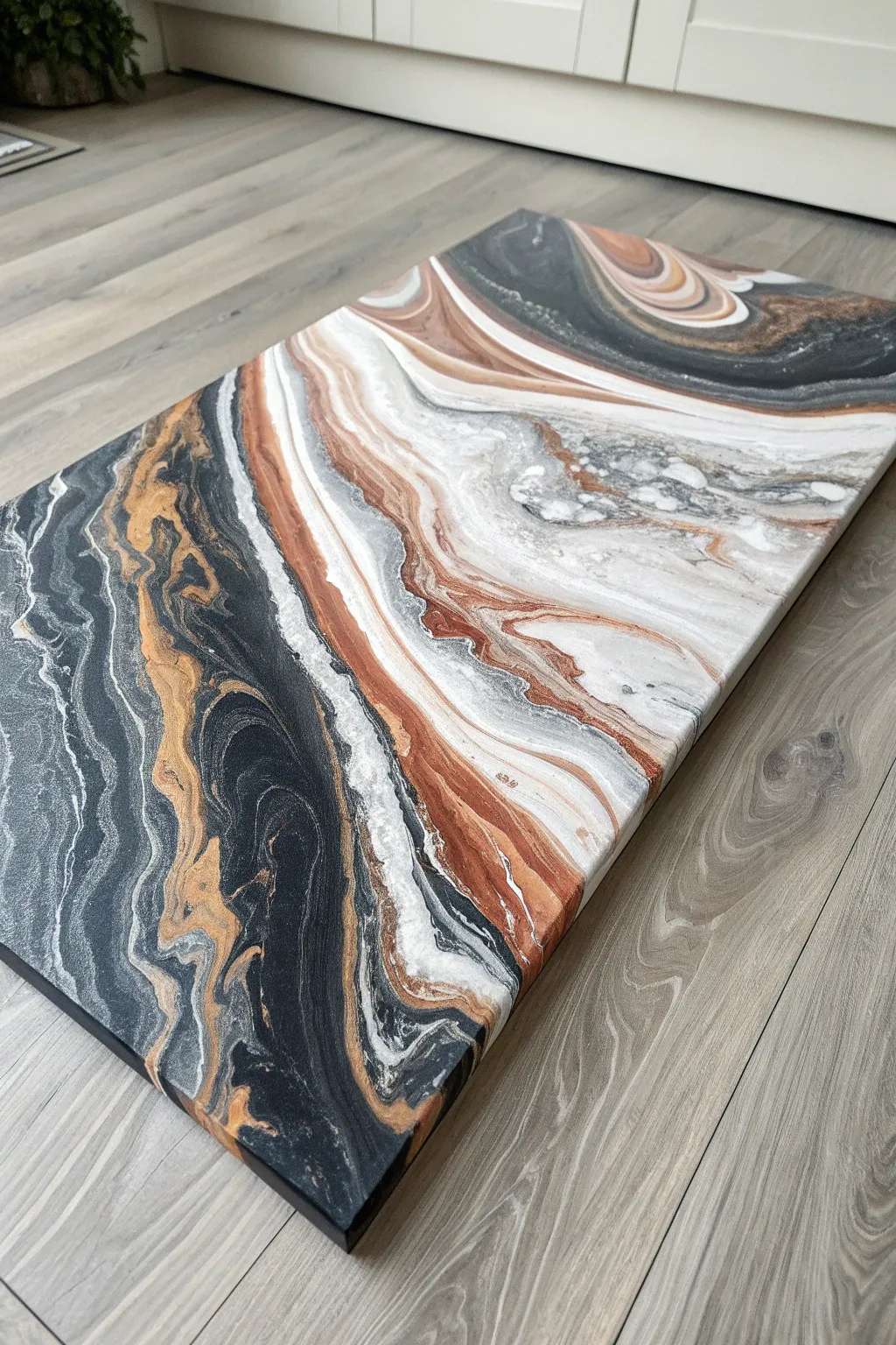 Transform your space with a mesmerizing large-scale fluid pour masterpiece.