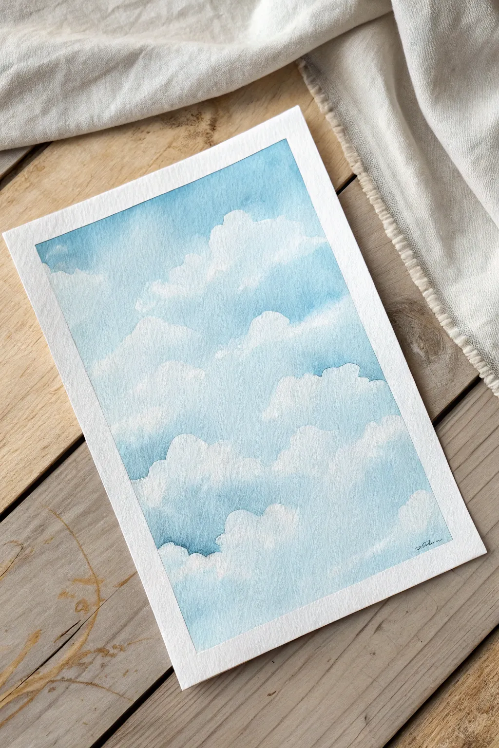 Wet-on-dry cloud blending for soft, dreamy skies with gentle strokes and edges that fade away