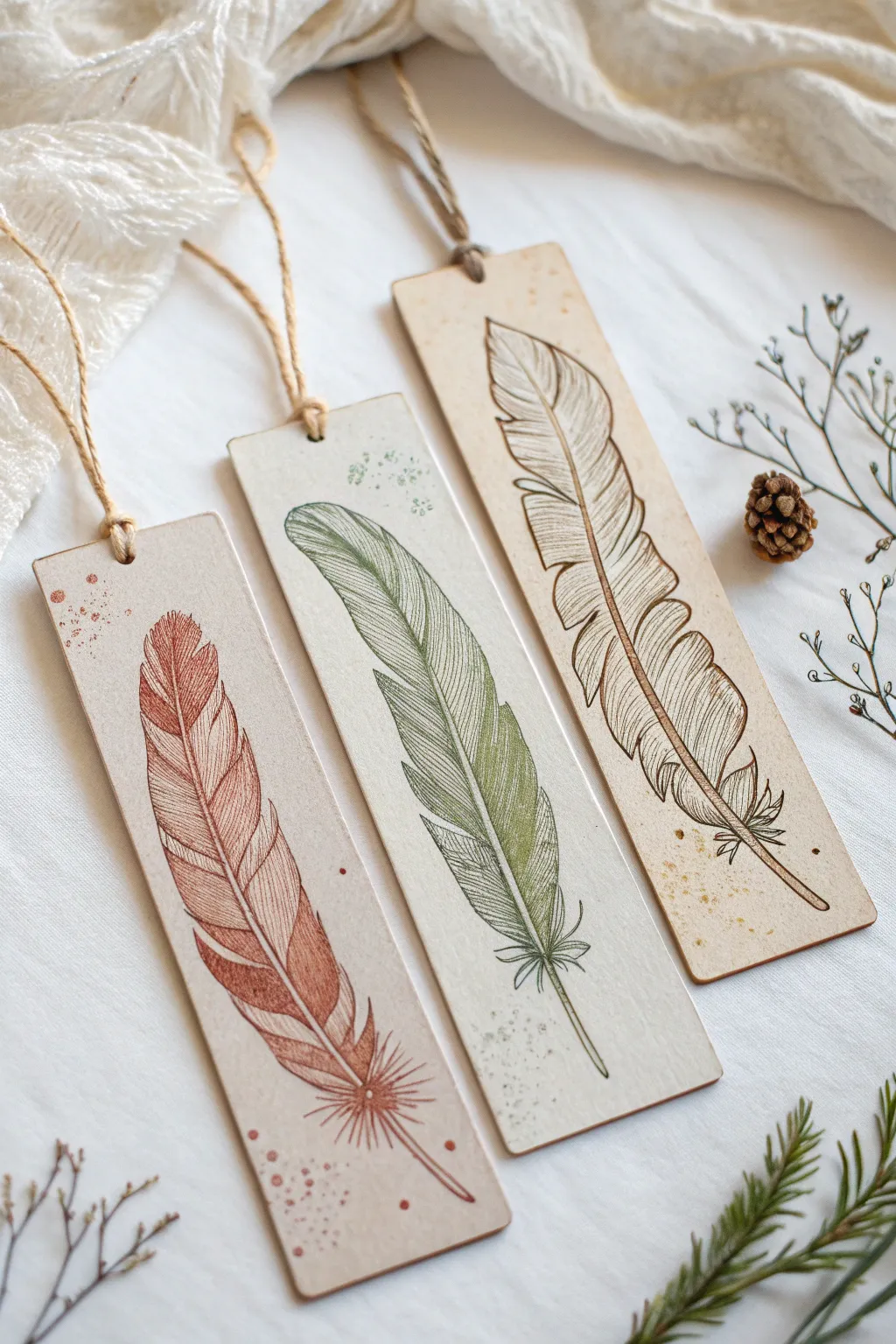 Capture natural beauty with these dainty feather bookmark sketches.