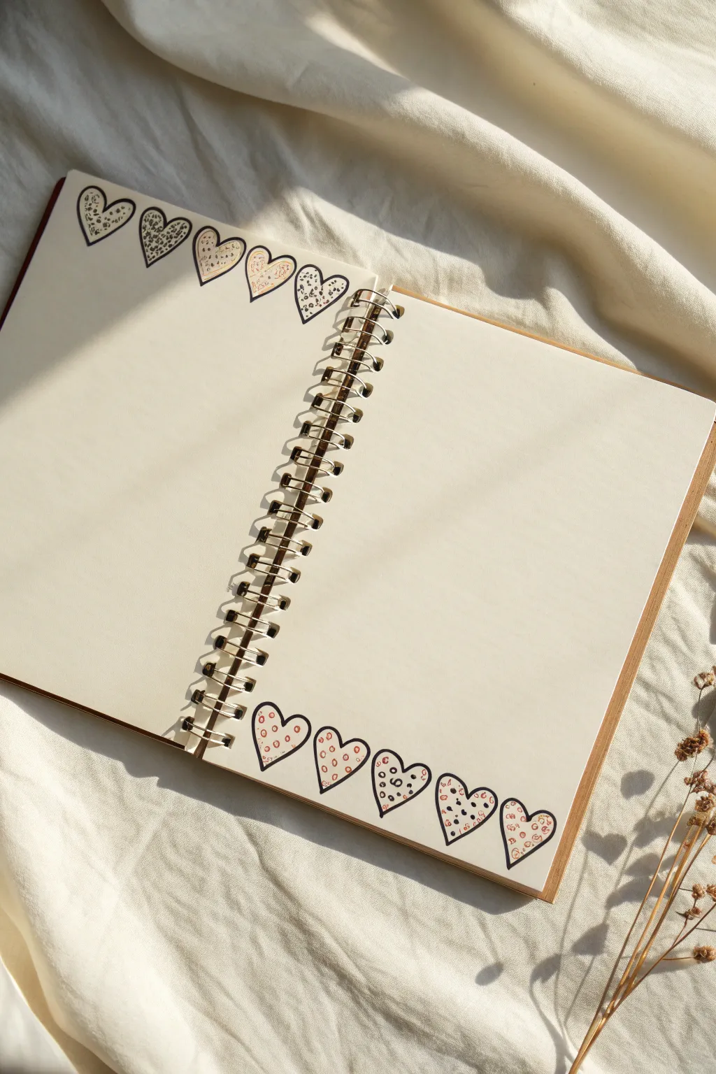 Sweet tiny heart chain border, simple and repeatable for journal pages and doodle frames