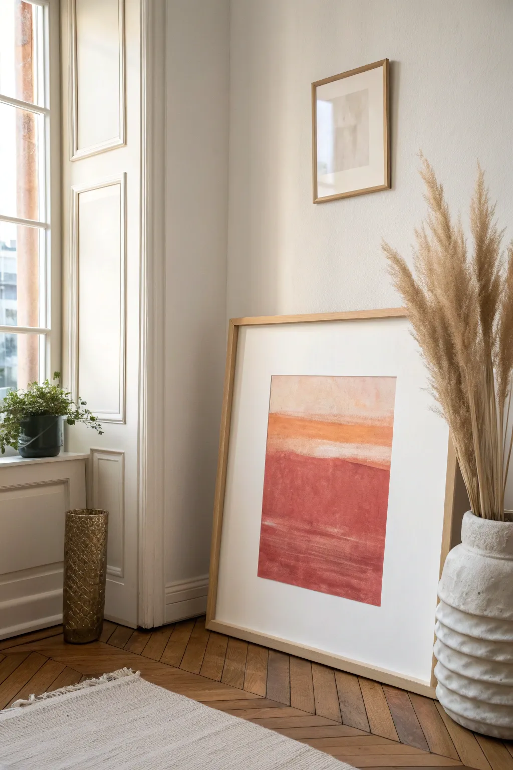 Fake a frame with a bold painted border for easy, lightweight dorm wall art.