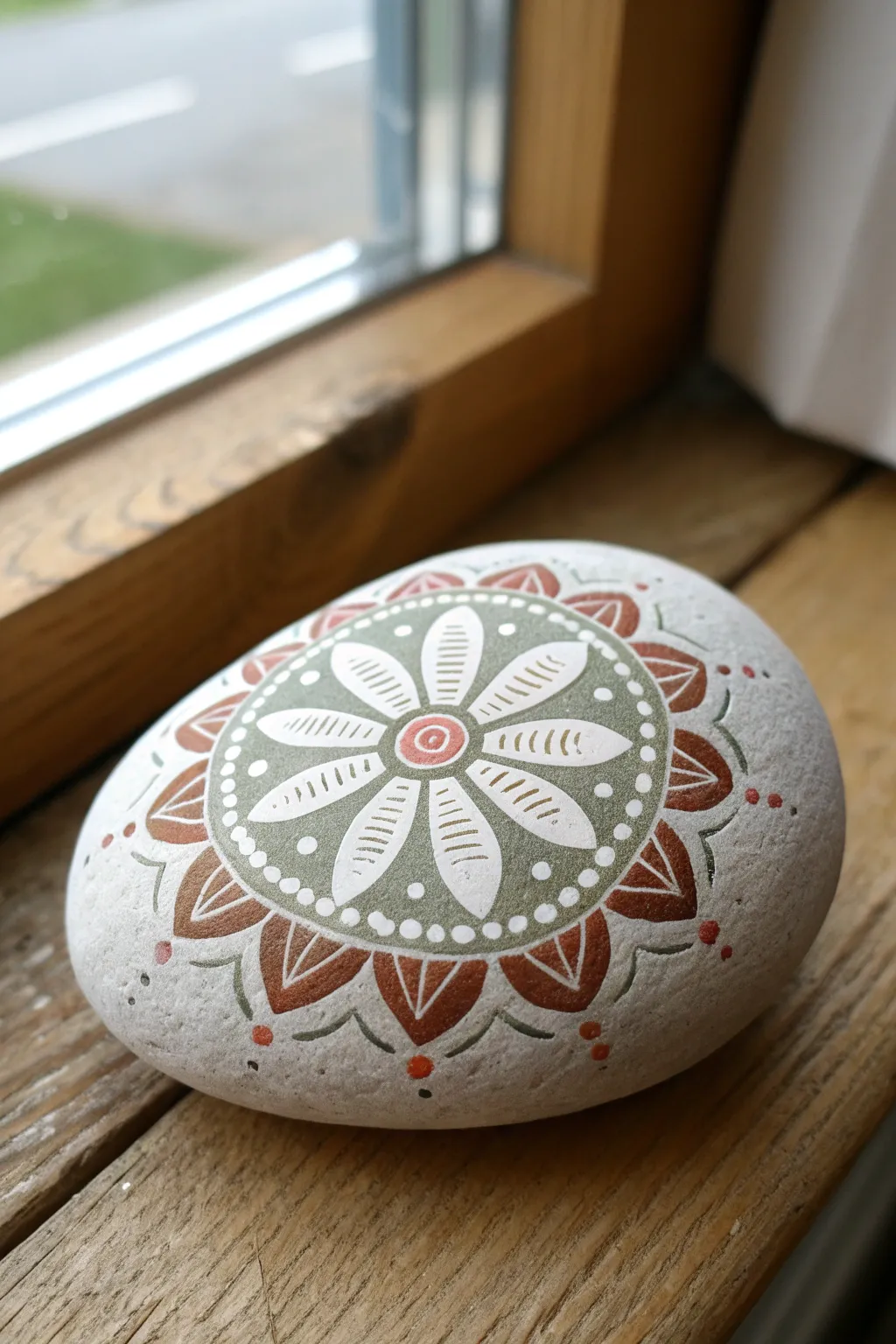 Half-mandala along the edge keeps the design airy, modern, and easy to recreate.