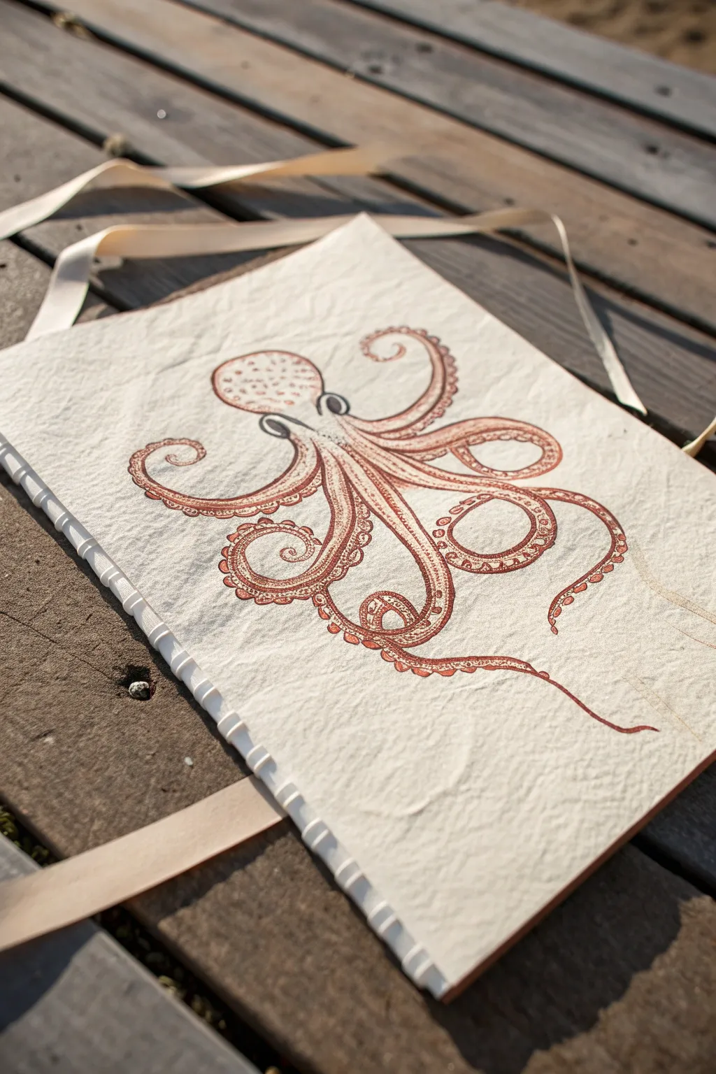 Flowing octopus tentacles and rhythmic suction cups, perfect for exotic minimalist sketch practice