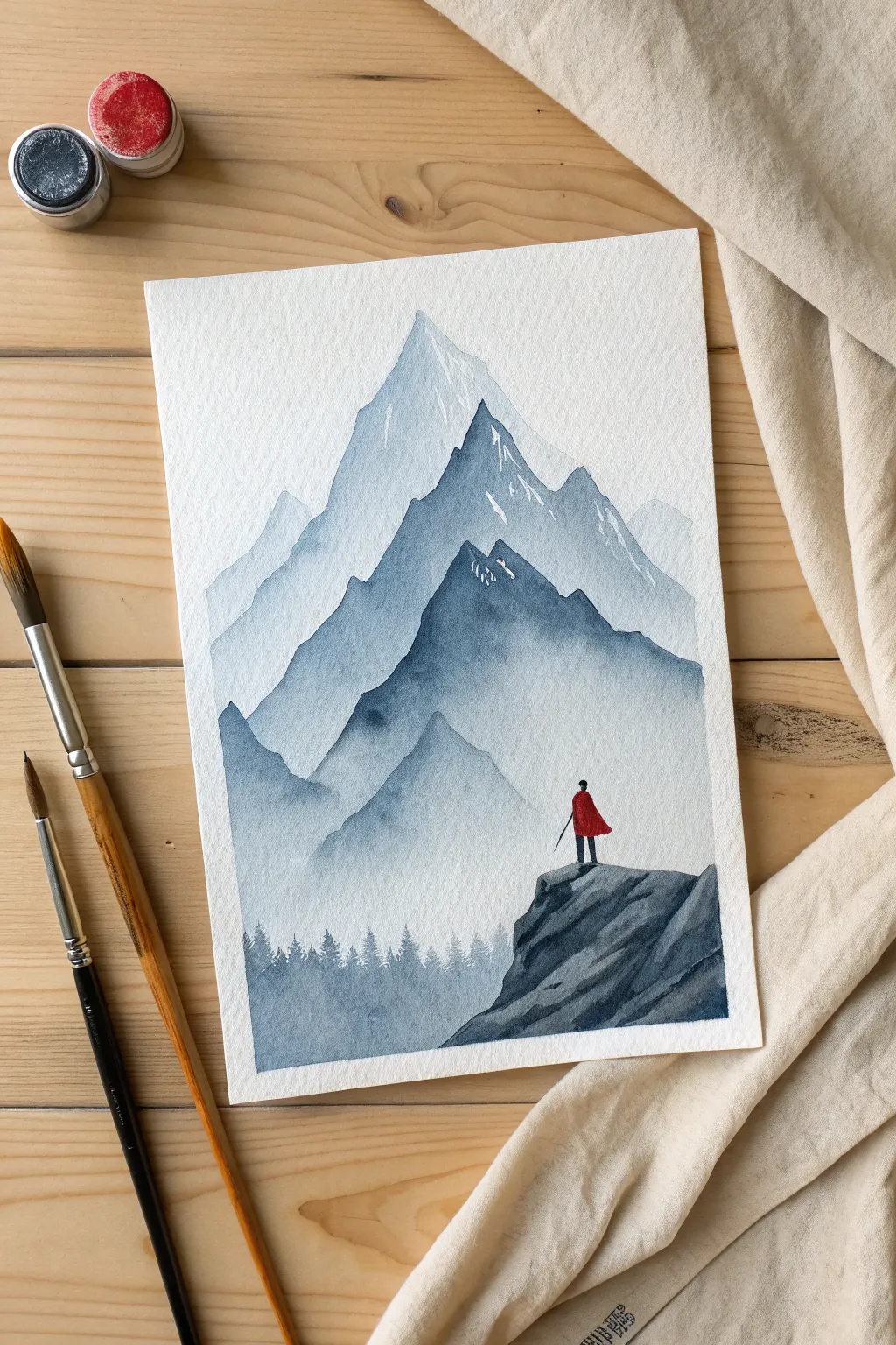 Honor your biggest hero with this minimalist mountain painting idea for Father's Day.