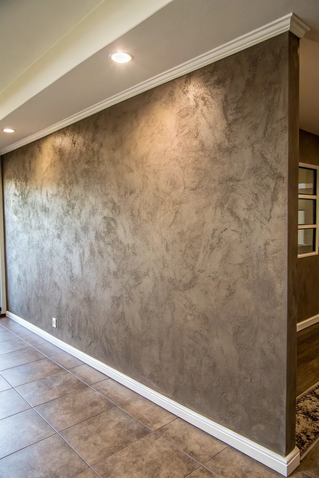 Faux suede wall finish: moody, touch-soft texture with gentle nap shifts in side light.