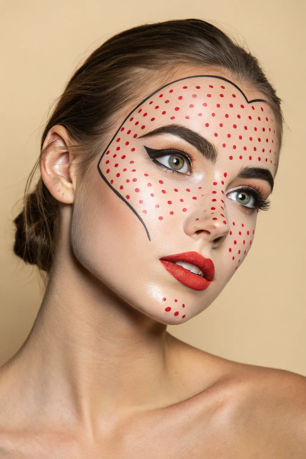 Become a living work of art with this bold comic book inspired makeup look.
