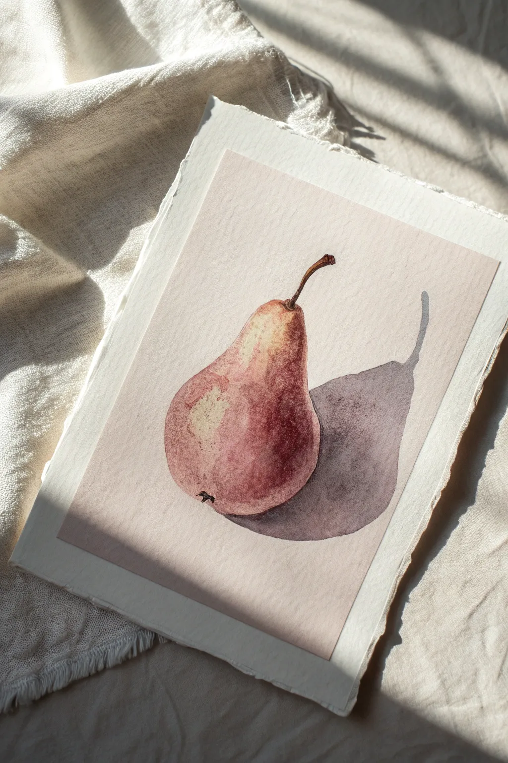 Softly shaded monochrome pear showing a full value range, minimalist and soothing.