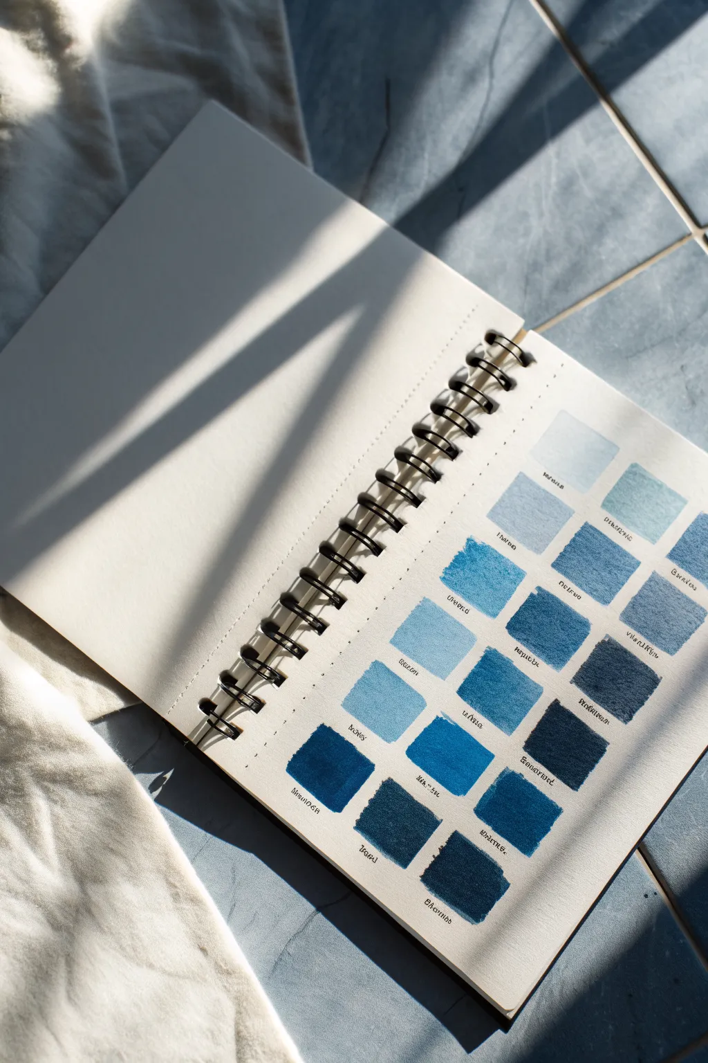 10-day monochrome mood challenge: paint 10 tiny studies in one hue, shifting from light to dark.