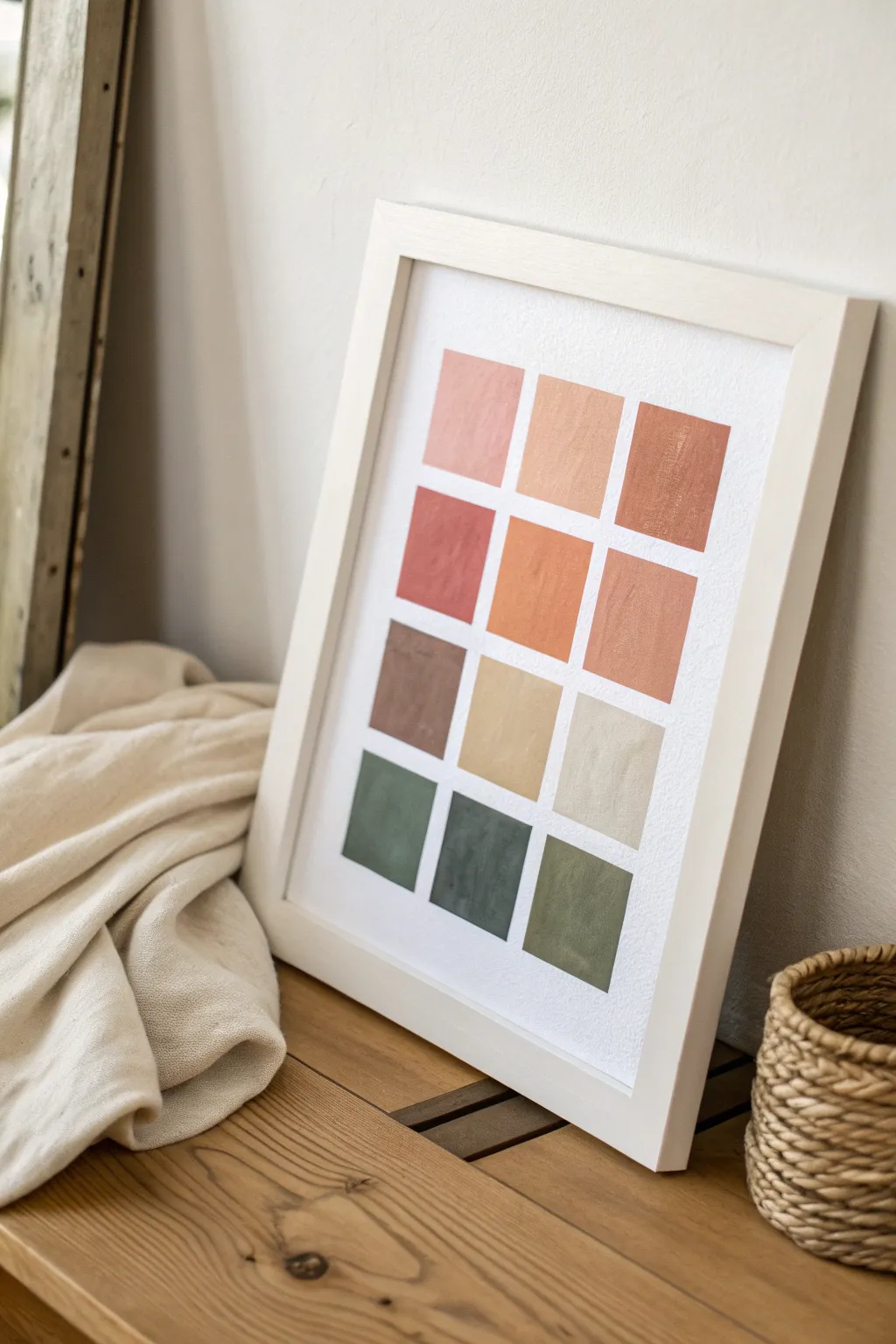 Abstract palette art inspired by their favorite room, styled with calm decor for a gift-ready look