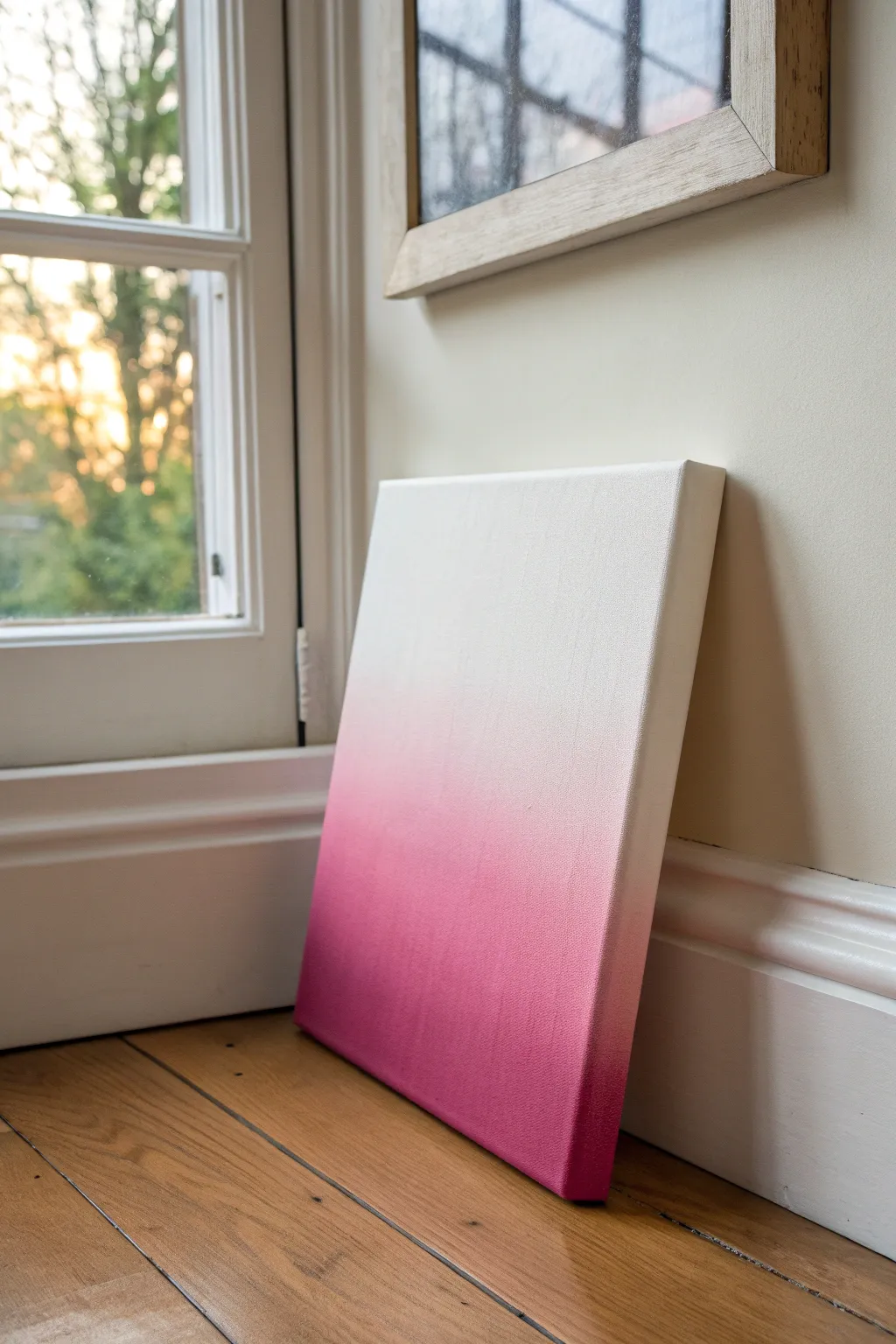 A calming pink ombré practice panel, blending from airy blush to deep magenta with clean edges.