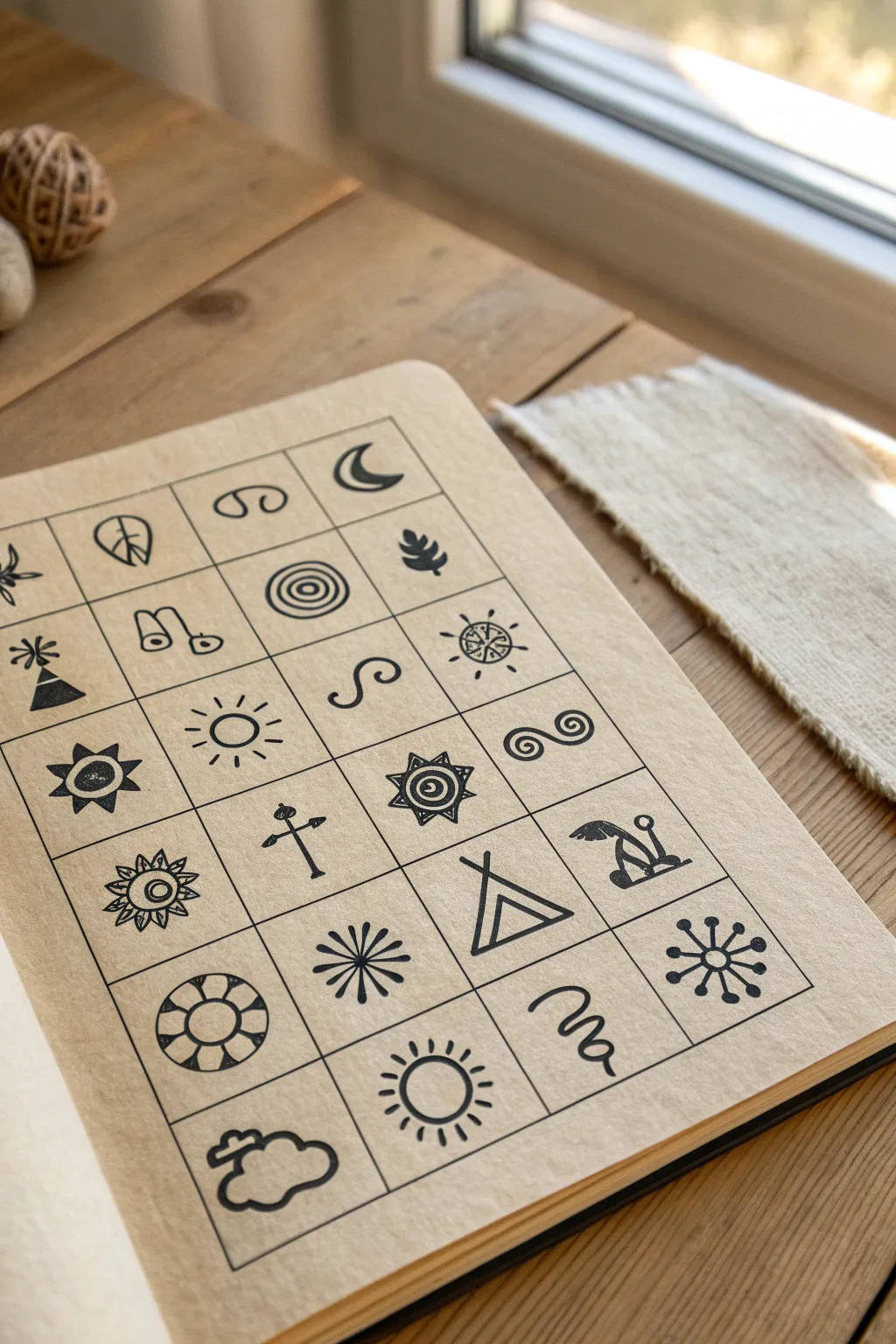 Modern Taíno petroglyph icon sheet in bold ink, clean grid layout and high contrast