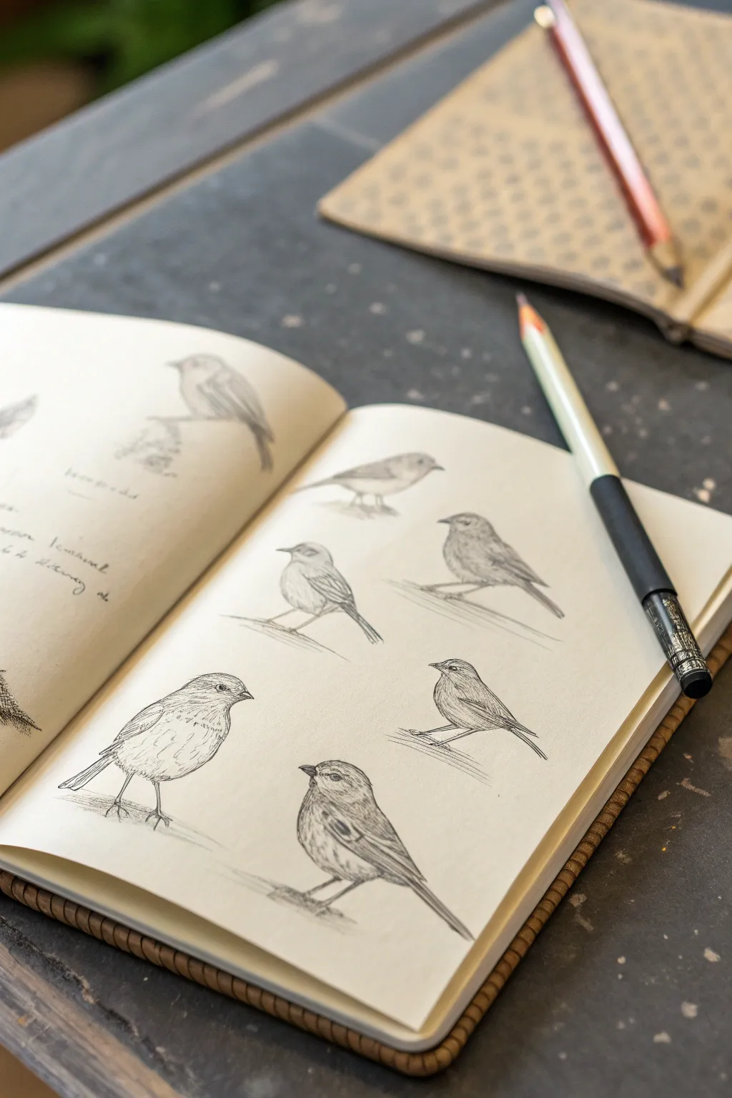 Bird silhouettes and simple anatomy shapes for quick, elegant sketching practice