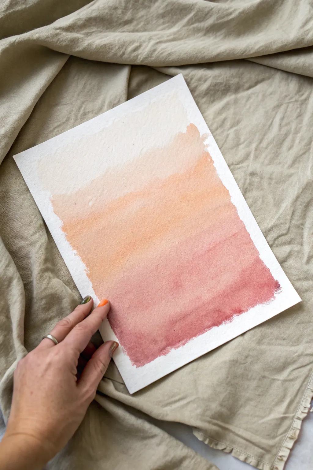 Smudge and buff tempera paint sticks into a soft, dreamy backdrop with crisp edges
