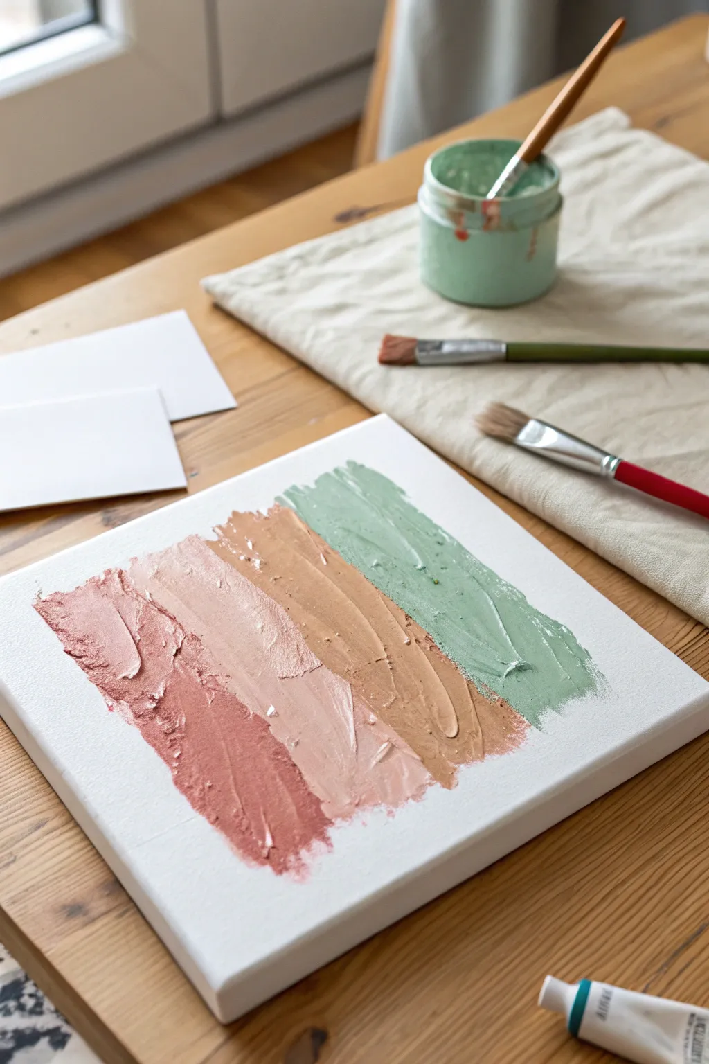 Create beautiful abstract layers with this easy scrape painting method.