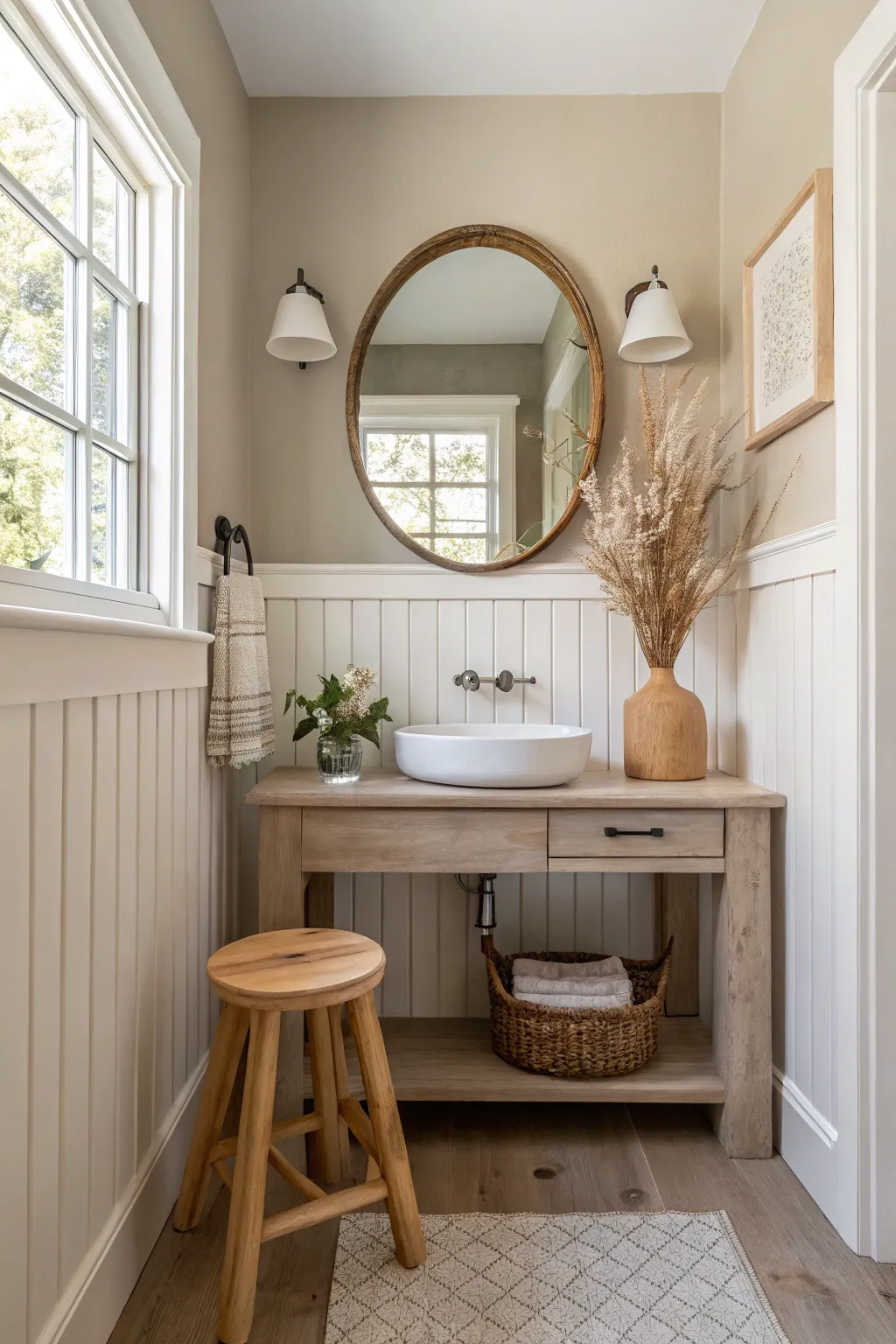 Elevate your small space with taller wainscoting proportions for a grand feel.