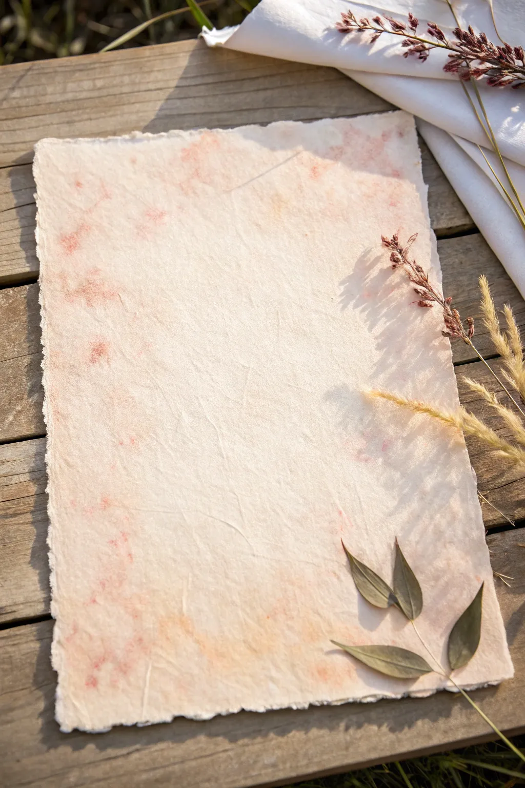 Airy stamp-and-lift background: soft ghost prints on handmade paper for minimalist boho art.