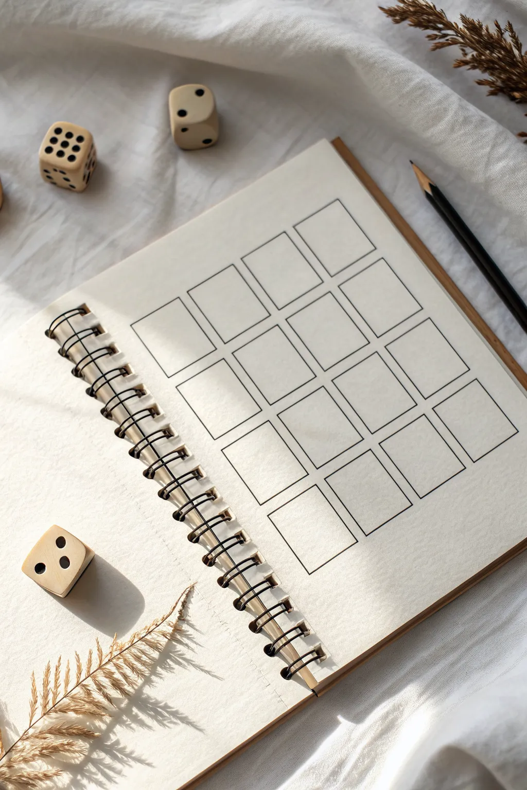 Make 12 fast composition thumbnails, then roll the die to choose the layout for your final sketch.