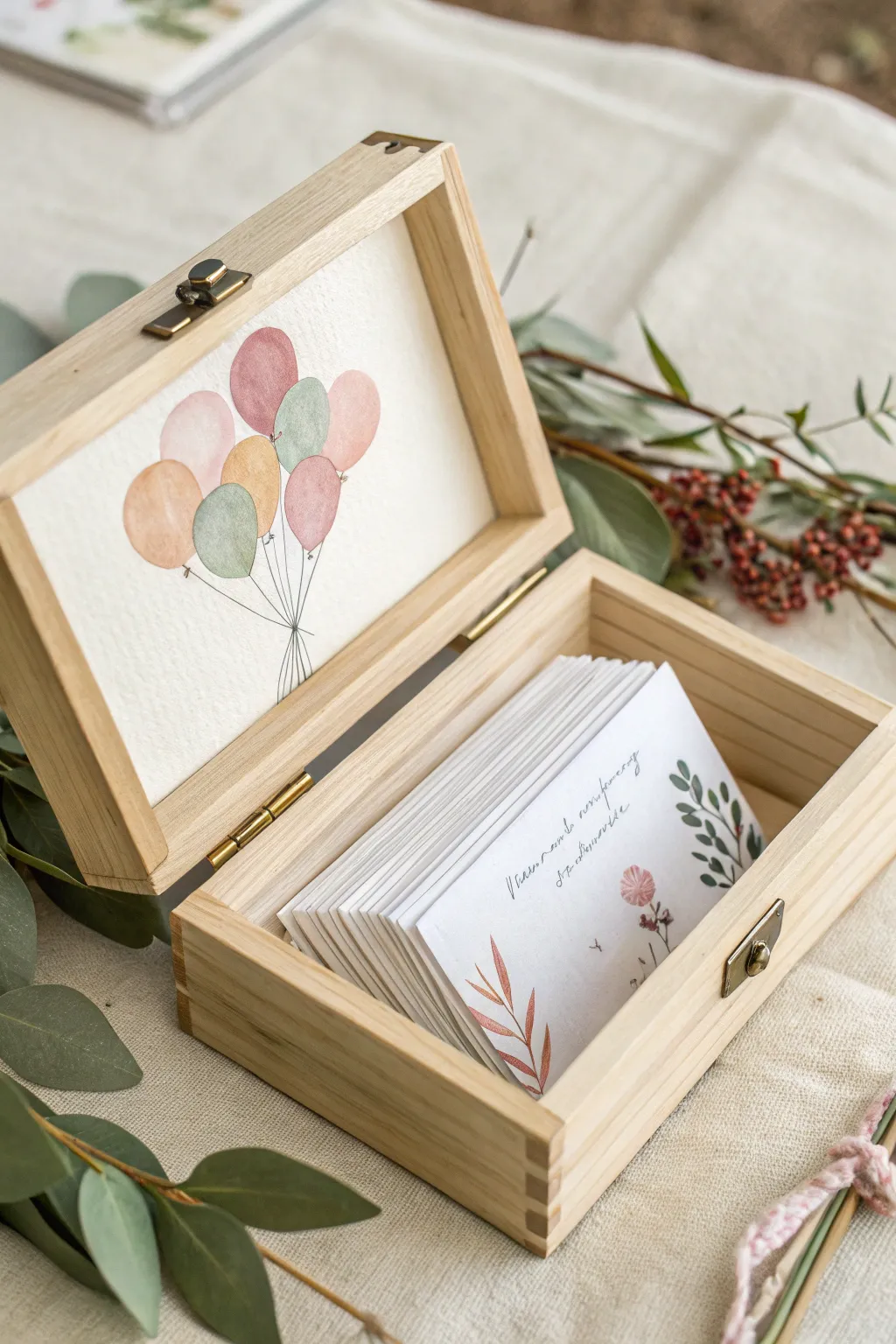 Balloon bouquet brushstroke cards for a sweet baby shower activity, minimal and handmade