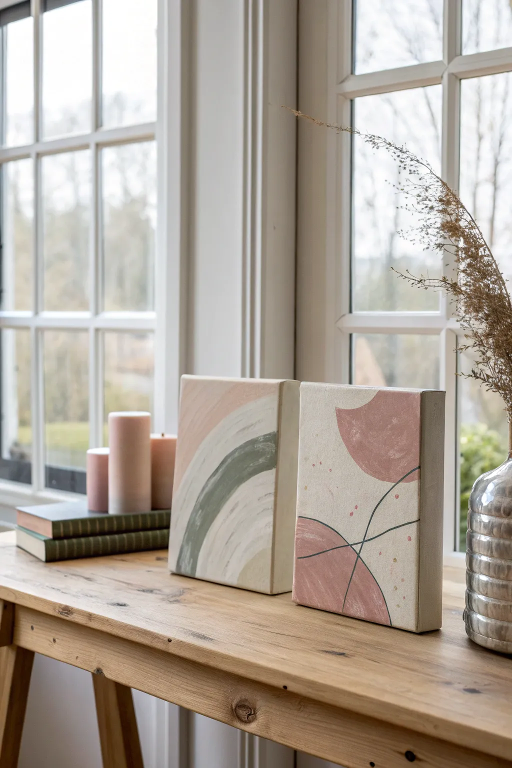 Round one vs round two canvases for a bachelorette paint and sip showdown, toast and compare