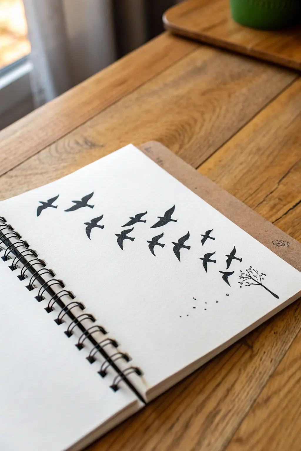 Beginner friendly bird silhouettes plus an easy perched bird sketch for quick drawing practice.
