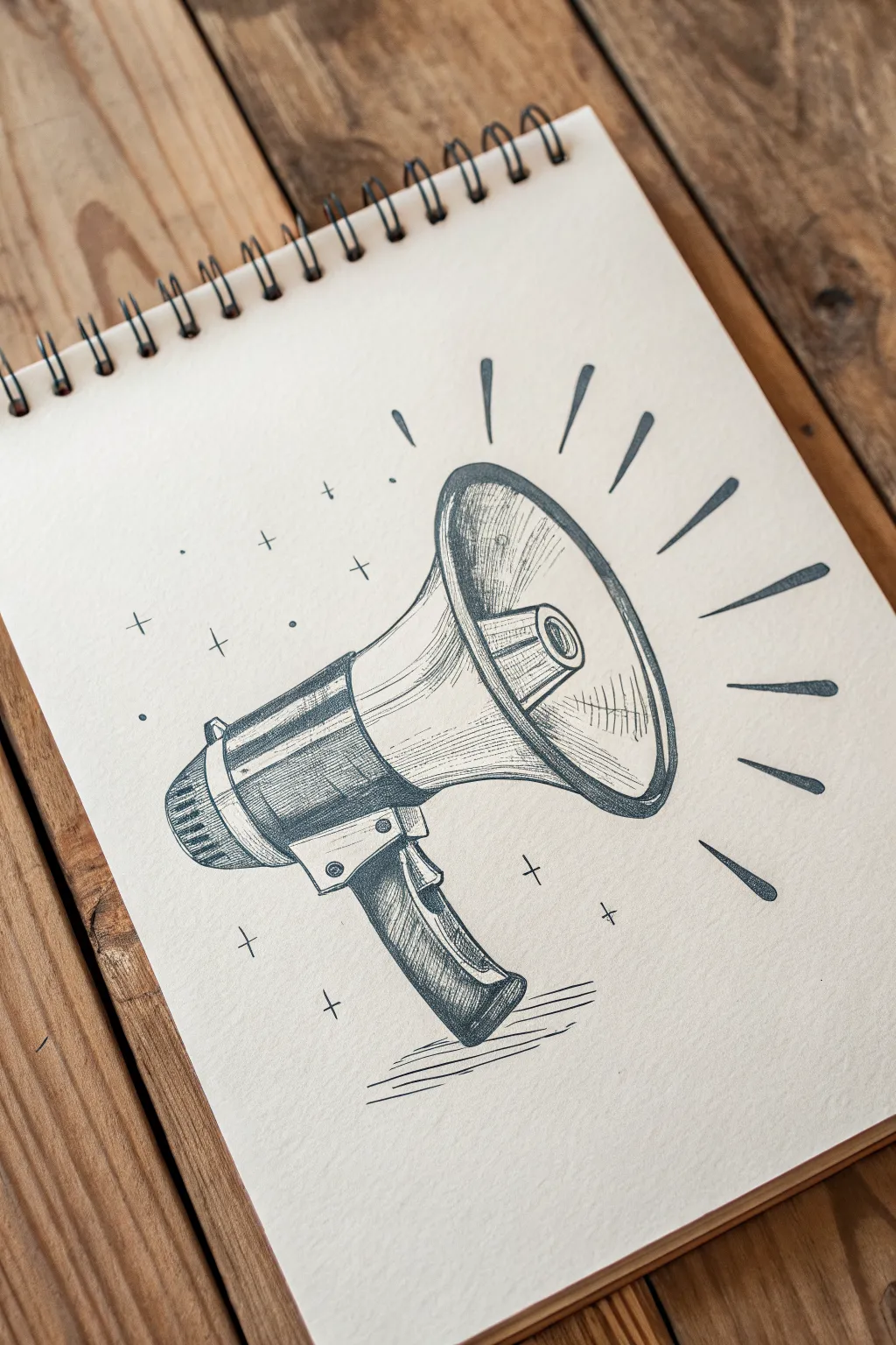 Minimalist megaphone burst illustration to inspire fresh business marketing drawing ideas.