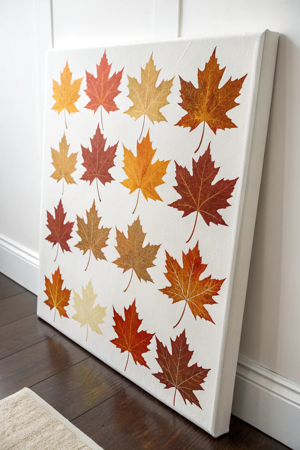 Preserve nature with this beautiful DIY leaf spray paint resist canvas wall art.