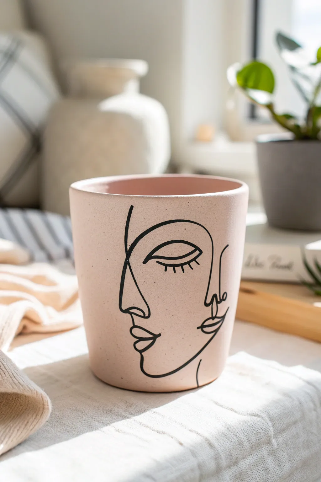 Elevate your decor with this chic minimalist line art pot. A simple yet stunning DIY project.