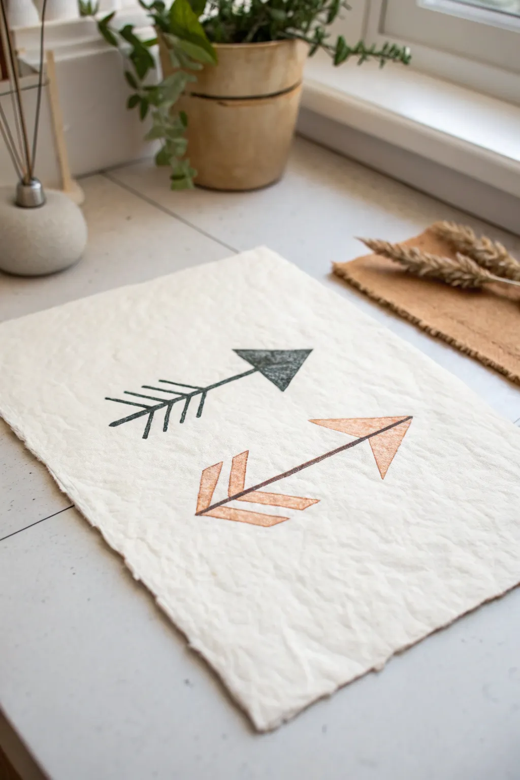 Opposing arrows collide and crumple, a clean force diagram concept to sketch visual conflict