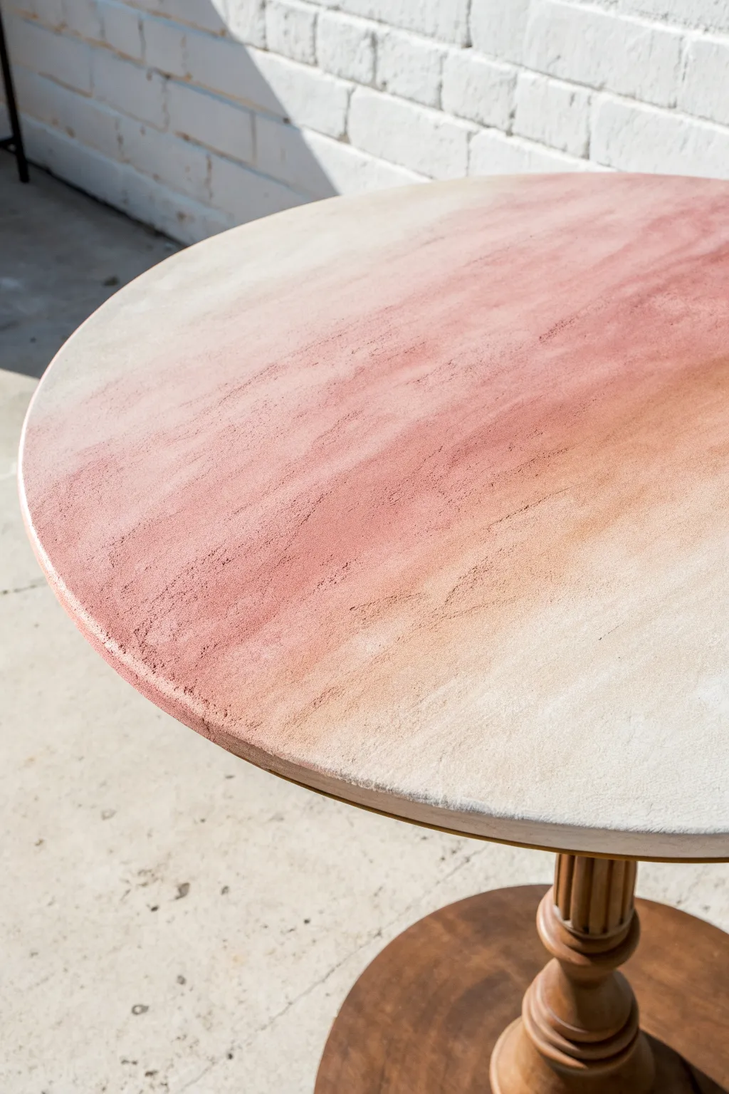 Dreamy blush-to-sand ombre tabletop for an easy DIY statement, calm Scandinavian boho vibe