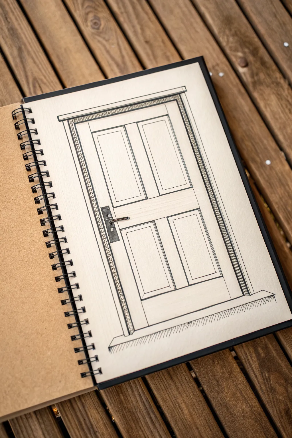 Bold frame border + clean shading makes this Dutch door split look built into the page