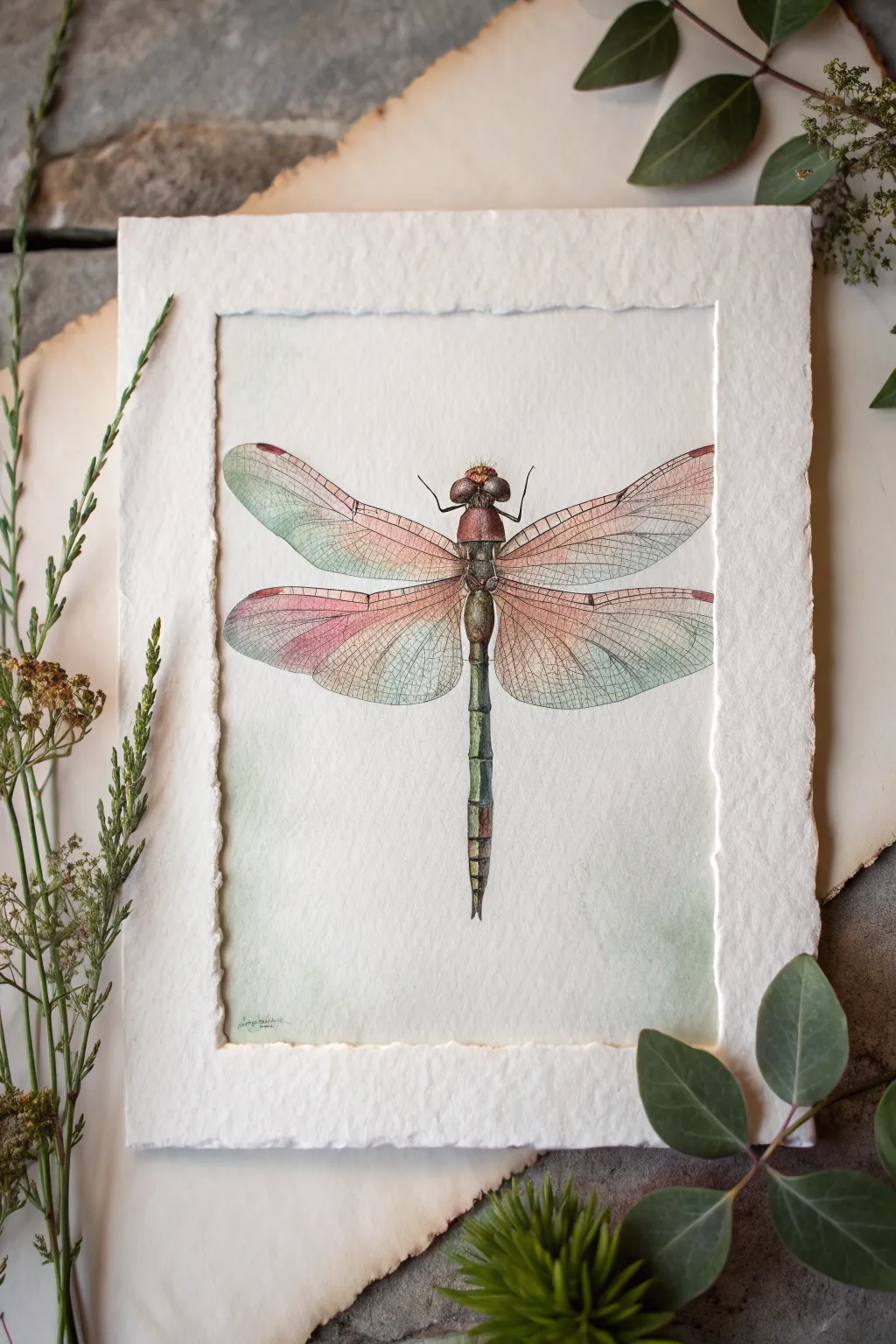 Shimmery metallic accents bring this simple dragonfly painting to life, perfect for beginners.