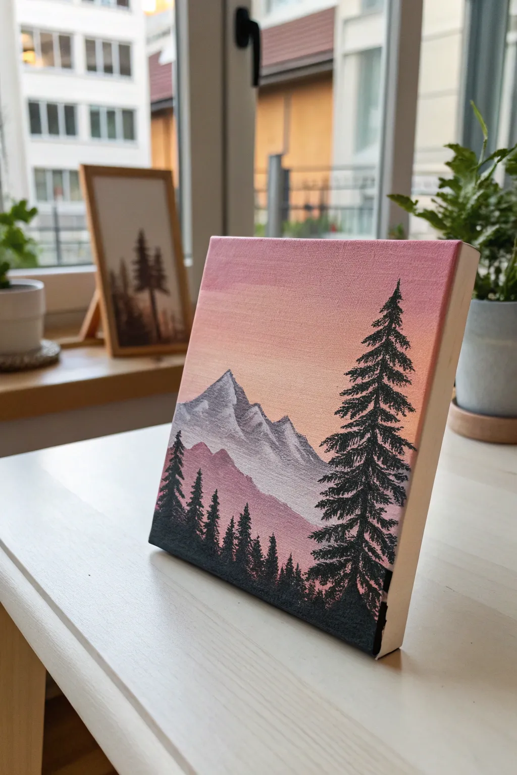 Capture the beauty of dusk with this simple sunset silhouette painting idea.