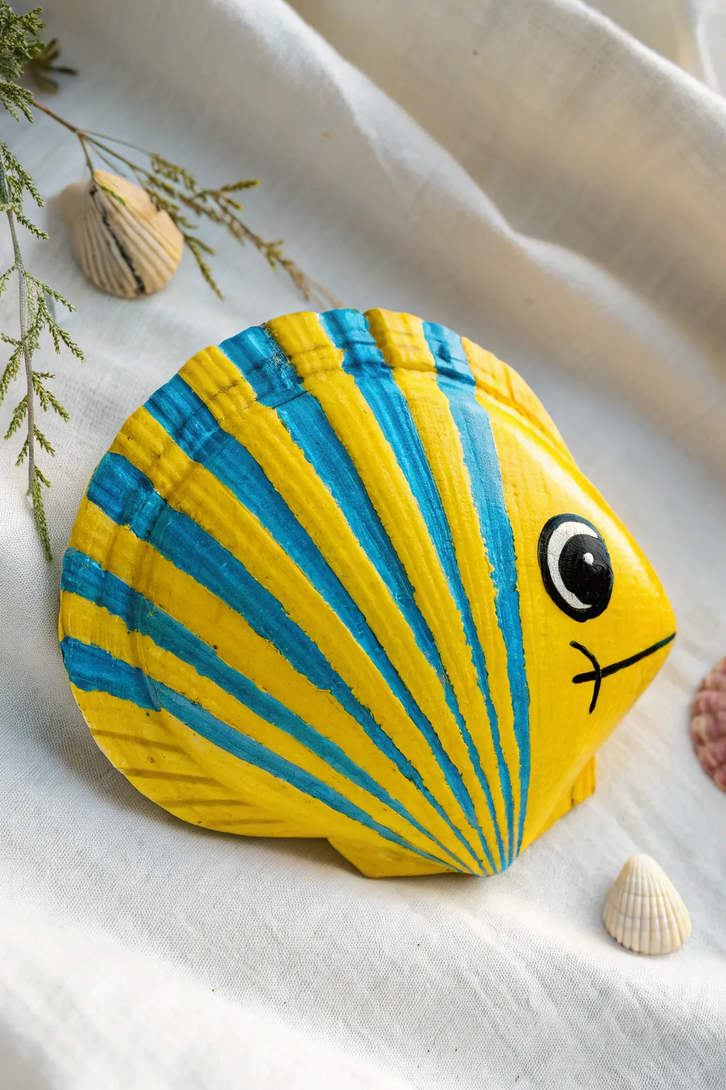 Transform plain seashells into vibrant tropical fish with this easy DIY art idea.