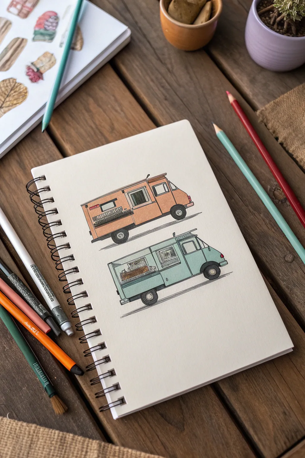Warm, cool, and monochrome food truck thumbnails to sharpen your color scheme choices