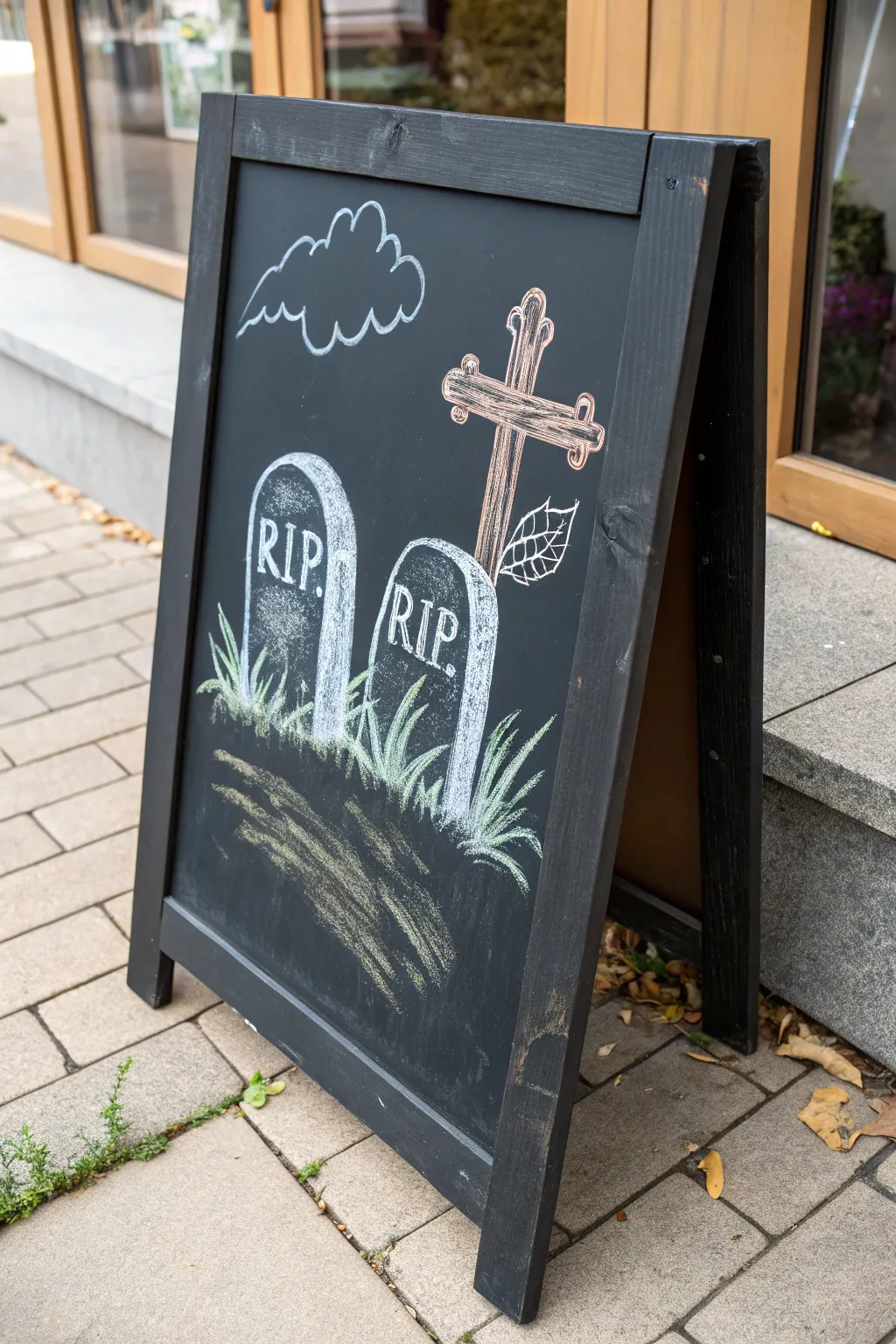 Moonlit chalk graveyard scene with minimalist tombstones and wild grass, clean Scandinavian boho vibe